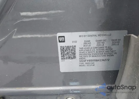 2022 Chevrolet Bolt Euv Fwd Lt из США, поврежденный, VIN 1G1FY6S05N4134272